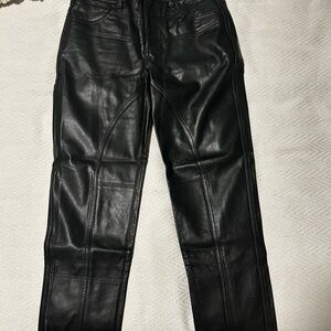 Free People Black Leather Pants